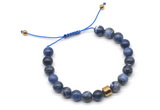 CGB9045 8mm, 10mm sodalite & drum hematite adjustable bracelets