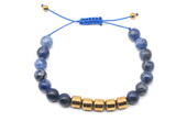 CGB9085 8mm, 10mm sodalite & drum hematite adjustable bracelets