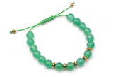 CGB9102 8mm, 10mm green agate & rondelle hematite adjustable bracelets