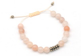 CGB9104 8mm, 10mm pink aventurine & rondelle hematite adjustable bracelets