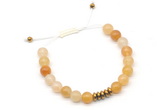 CGB9105 8mm, 10mm yellow aventurine & rondelle hematite adjustable bracelets