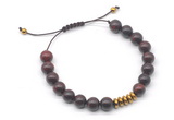 CGB9108 8mm, 10mm brecciated jasper & rondelle hematite adjustable bracelets