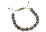 CGB9111 8mm, 10mm dragon blood jasper & rondelle hematite adjustable bracelets