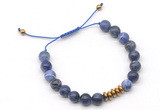 CGB9125 8mm, 10mm sodalite & rondelle hematite adjustable bracelets