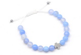 CGB9141 8mm, 10mm blue agate & cross hematite adjustable bracelets