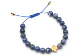 CGB9165 8mm, 10mm sodalite & cross hematite adjustable bracelets