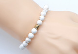 CGB9236 8mm, 10mm white howlite & drum hematite power beads bracelets