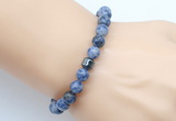 CGB9241 8mm, 10mm blue spot stone & drum hematite power beads bracelets