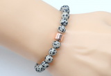 CGB9252 8mm, 10mm dalmatian jasper & drum hematite power beads bracelets