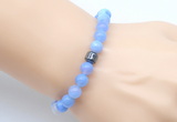 CGB9256 8mm, 10mm blue banded agate & drum hematite power beads bracelets