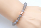 CGB9261 8mm, 10mm grey agate & drum hematite power beads bracelets