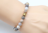 CGB9264 8mm, 10mm bamboo leaf agate & drum hematite power beads bracelets