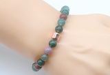 CGB9266 8mm, 10mm Indian agate & drum hematite power beads bracelets