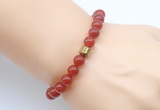 CGB9268 8mm, 10mm red agate & drum hematite power beads bracelets