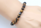 CGB9275 8mm, 10mm yellow tiger eye & drum hematite power beads bracelets