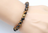 CGB9276 8mm, 10mm yellow tiger eye & drum hematite power beads bracelets