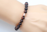 CGB9277 8mm, 10mm red tiger eye & drum hematite power beads bracelets