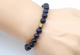 CGB9279 8mm, 10mm purple tiger eye & drum hematite power beads bracelets