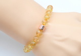 CGB9289 8mm, 10mm citrine & drum hematite power beads bracelets