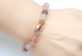 CGB9303 8mm, 10mm matte volcano cherry quartz & drum hematite power beads bracelets