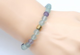 CGB9304 8mm, 10mm matte fluorite & drum hematite power beads bracelets