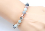 CGB9306 8mm, 10mm matte amazonite & drum hematite power beads bracelets