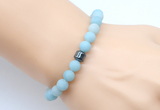 CGB9307 8mm, 10mm matte amazonite & drum hematite power beads bracelets