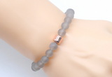 CGB9311 8mm, 10mm matte grey agate & drum hematite power beads bracelets