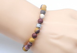 CGB9321 8mm, 10mm matte mookaite & drum hematite power beads bracelets