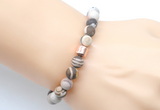 CGB9329 8mm, 10mm matte Australian zebra jasper & drum hematite power beads bracelets