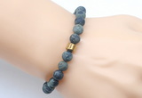 CGB9335 8mm, 10mm matte kambaba jasper & drum hematite power beads bracelets