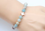 CGB9353 8mm, 10mm amazonite & cross hematite power beads bracelets