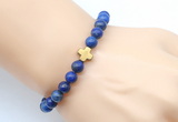 CGB9357 8mm, 10mm lapis lazuli & cross hematite power beads bracelets