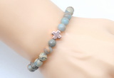 CGB9365 8mm, 10mm serpentine jasper & cross hematite power beads bracelets