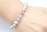 CGB9378 8mm, 10mm white crazy lace agate & cross hematite power beads bracelets