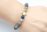 CGB9380 8mm, 10mm Indian agate & cross hematite power beads bracelets