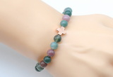 CGB9381 8mm, 10mm Indian agate & cross hematite power beads bracelets