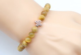 CGB9388 8mm, 10mm golden tiger eye & cross hematite power beads bracelets