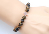 CGB9390 8mm, 10mm yellow tiger eye & cross hematite power beads bracelets