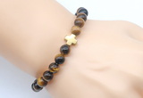 CGB9391 8mm, 10mm yellow tiger eye & cross hematite power beads bracelets