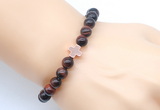 CGB9392 8mm, 10mm red tiger eye & cross hematite power beads bracelets