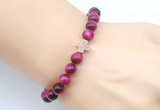 CGB9395 8mm, 10mm red tiger eye & cross hematite power beads bracelets