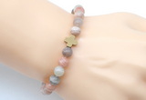 CGB9405 8mm, 10mm rainbow moonstone & cross hematite power beads bracelets