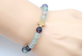 CGB9407 8mm, 10mm fluorite & cross hematite power beads bracelets