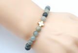 CGB9408 8mm, 10mm seaweed quartz & cross hematite power beads bracelets