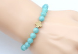 CGB9411 8mm, 10mm amazonite & cross hematite power beads bracelets