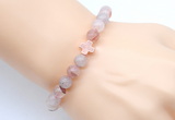 CGB9413 8mm, 10mm pink quartz & cross hematite power beads bracelets