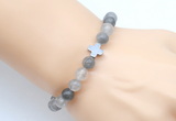 CGB9414 8mm, 10mm cloudy quartz & cross hematite power beads bracelets