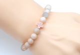 CGB9421 8mm, 10mm matte sunstone & cross hematite power beads bracelets