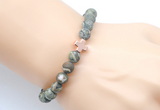 CGB9436 8mm, 10mm matte rhyolite & cross hematite power beads bracelets